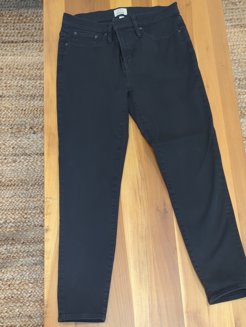 Black J.Crew Dark 9 In High Rise Toothpick Jeans Size 30